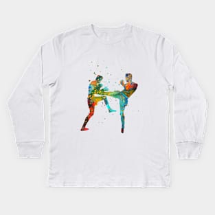 Man muay thai boxing Kids Long Sleeve T-Shirt